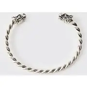 Mens Silver Dragon Head Bangle