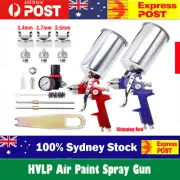 HVLP Air Spray Gun Kit 1000ml Gravity Feed Car Paint Primer 3pcs 1.4/1.7mm/2.5mm
