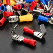 Female Male 6.3mm Insulated Crimp Spade Wire Cable Connector Piggyback Terminal