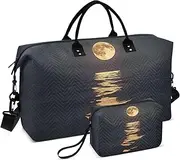 [ZRYSMY] Sea Moon Silhouette Duffel Bag for Traveling, Travel Bag Gym Bag, with Multiple Interior Pockets Shoulder Weekender Bag for Women Men with Toiletry Bag 20.5L x 1.9W x 13.8H, Multi-Colored, one