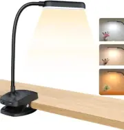 Desk Lamp Clip On Light-7w 2600Mah Flexible Gooseneck Battery Operated