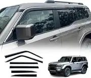 OAD4X4 Weathershields Compatible with Toyota Landcruiser Prado 250 LC250 2024-Onwards, Stainless Edge Weather Shields Window Visors Wind Deflectors Sun Rain Guard 6PCS Set