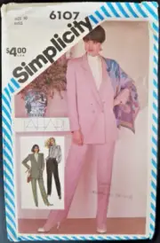 Vintage Simplicity Sewing Pattern 6107 Tahari Pants Blouse Jacket Misses 10