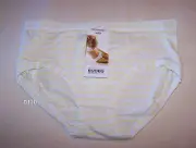 Bonds Ladies WZSY 36S Fluro White Stripe Print Cottontails Midi Brief Size 12