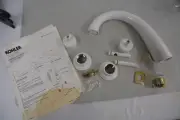 KOHLER TUB FAUCET TRIM WHITE/PB TABORET LX LEV HANDLE DECK