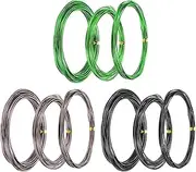 uxcell 1mm/1.5mm/2mm Bonsai Training Wire, 9 Roll Floral Wire Stems Anodized Aluminum Tree Wire 16.4 Feet for Gardening Branch Fixing, Black/Brown/Green