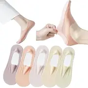 [ANIDL] 5 Pairs Invisible Ice Silk Breathable Socks,No Show Socks Ultra Low Cut Liner Socks Non Slip Hidden for Womens sock