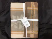 WILLIAMS SONOMA FOLIAGE JACQUARD TABLECLOTH 70”x108” TAN/BROWN NEW