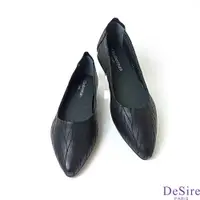 在飛比找蝦皮商城優惠-【ClayDerman】質感紋理真皮超柔軟尖頭平底鞋-黑色(