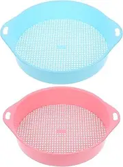 SUPVOX Strong Stylish Soil Sifting Pan 2pcs Plastic Soil Sieve Set Mesh Sieve for Garden Easy to Use