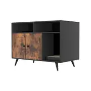 Costway Wood Sideboard Enclosure Cabinet Storage Shelf Living Room w/Scratch Pad & 2 Doors