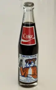 AUBURN TIGERS Coca Cola Coke Bottle 1983 SEC Champions 1984 Sugar Bowl CHAMPS