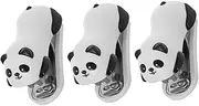 Uonlytech 3pcs Portable Mini Panda Stapler Cute Animal Shaped Stapler Portable Small Handheld Staple Tool for Office Stationery