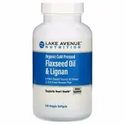 Lake Avenue Nutrition, Organic Cold Pressed Flaxseed Oil & Lignan, Hexane Free,