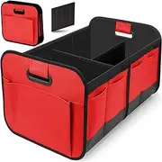 Car Trunk Organizer, Foldable & Waterproof Car Boot Storage Tidy Bag with Multi Pockets, Durable Reinforced Handles Non Slip Bottom Multi Compartment Cargo Storage Bin for Any Car SUV Mini-Van