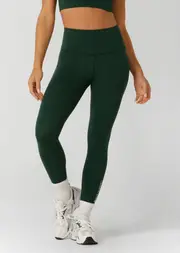 [Lorna Jane] Lotus Phone Pocket Ankle Biter Leggings in Green, Size - Medium M Dark Green