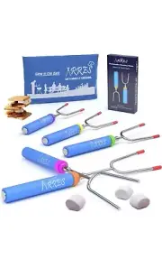 Glow in the Dark - Marshmallow Roasting Sticks / 5 Colorful Glow / Canvas Bag