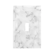 White Grey Marble Single Toggle Light Switch Cover Decorative Wall Plate 1 Ga...