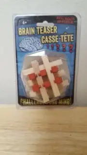 NEW BRAIN TEASER CASSE-TETE Real Wood 3-D PUZZLE SEALED PACKAGE Challenge Game