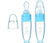 2 Pieces Baby Silicone Feeding Bottle Spoon Baby Food Feeder