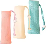 Outanaya 3Pcs Multi Layer Mesh Soap Saver Bags for Foaming and Cleansing for Handmade and Facial Soap Convenient Hanging Design for and Quick Draining