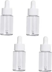 Ipetboom Silicone Plastic Glass Dropper Bottles 4pcs Empty Sub Bottles Essential Oil Cosmetics Storage