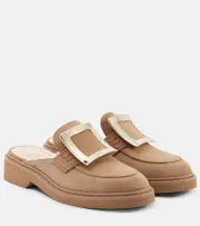 [Roger Vivier] Roger Vivier Viv' Rangers suede mules AU 10 brown