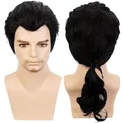 Vampire Wig Vincent Vega Wig Men's/Boy's Black Wave Braid Cosplay Wig Black Synthetic Wigs Halloween Wigs