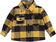 [AEEMCEM] Toddler Baby Boy Girl Plaid Tops Long Sleeve Button Down Buffalo Plaid Flannel Shirts Kids Fall Winter Clothes