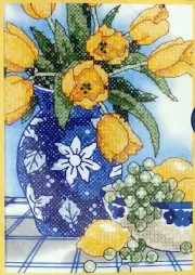 Dimensions Sunset Sunlit 16702 Tulips Counted Cross Stitch Kit Gene Frehely
