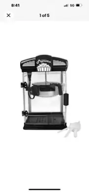 West Bend Popcorn Popper Machine w/ Nonstick Kettle+Measuring Cup+Scoop Black