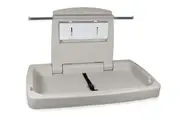 Dolphy Wall-Mounted Baby Change Station - 85.5x56x49.7 cm Grey Waterproof HDPE Table, Heavy-Duty, Microbe-Resistant, Space-Saving Design with Safety Belt & Storage Hooks