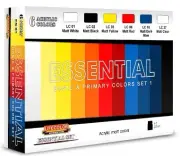 LifeColor ES1 Essential Basic & Primary Colors Acrylic Set #1 (6 22ml Bottles)