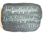 Religious plaque plastic mold Psalms 55:22 Cast your cares on the Lord 13" x 9"