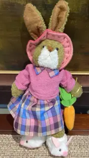 VTG Russ Berrie Plush Bunny Rabbit "Buttons" 16” with Tag Stuffed Animal Rare!