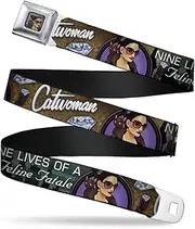 [Buckle-Down] Seatbelt Buckle Belt, Catwoman Nine Lives of A Feline Fatale Bombshell Pose and Diamond