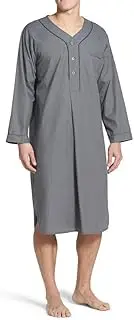 [NICEYEA] Men's Kaftan V-Neck Long Sleeve Kaftan Islamic Prayer Clothing Ethnic Robes Indian Islam Kaftan Indian Muslim Robes Abaya Africa Dubai Prayer Traditional Costumes for Men