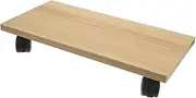 STOBOK Elevate Your Setup Desktop Stand Natural Wood Base Laptop Stand Casters