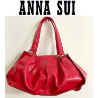 在飛比找蝦皮購物優惠-ANNA SUI 安娜蘇 紅色漆皮肩背包