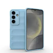 For Samsung Galaxy S25 Case, Wavy Shielding Cover, Light Blue
