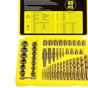 Versatile 49pcs Extractor Set with Cobalt Drill Bits for Multi-Sized Fasteners