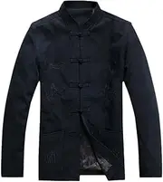 [Generic] Spring Autumn Middle Aged And Elderly Tang Suit Men Jacket Long Sleeve Cotton Jacket Chinese Tunic Suit