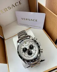 在飛比找Yahoo!奇摩拍賣優惠-VERSACE V-Ray 白色錶盤 銀色不鏽鋼錶帶 石英 