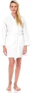 [TowelSelections] Women’s Short Spa Robe Waffle Weave Kimono Bathrobe XS-3X