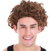 Men's Light Brown Curly Wig