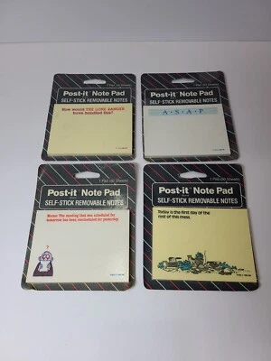 Vtg 1980s 3M Post-It Notes Sealed Lot Humor Office Supply 1985 & 1986
