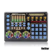 48V Digital Live Broadcasting USB Sound Card with Colorful RGB Lights GAX-X8P