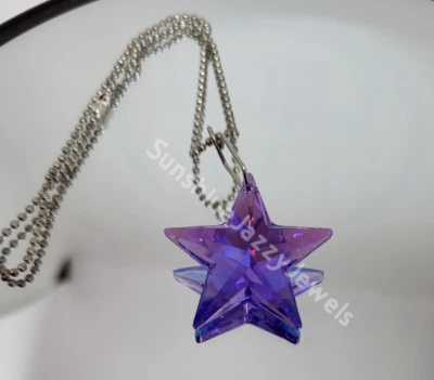 Swarovski Crystal Blue Violet AB 28mm Star 8815 Suncatcher/ Prism; Logo Etched