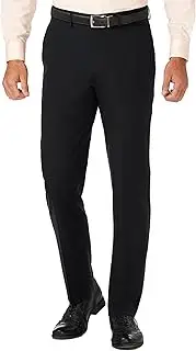 [Haggar] Mens HD00660 J.m Stretch Superflex Waist Slim Fit Flat Front Dress Pant Casual Pants