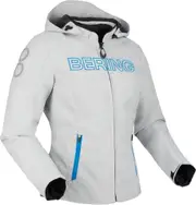 Bering Warwick waterproof Ladies Motorcycle Textile Jacket, grey-blue, Size 38 for Women Grey Blue